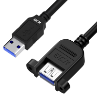 Удлинитель GCR 2.0m USB 3.0, AM/AF крепление под винт, черный, GCR-53902 [GCR-53902]