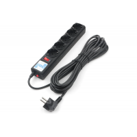 Фильтр-удлинитель Power Cube 1.9м 5 розеток (черный графит) 10А/2,2кВт / Surge protector Power Cube 1.9 m 5 outlets (Black graffite) 10A / 2.2kW