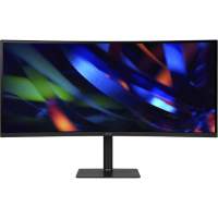 Монитор ACER CZ342CURVbmiphuzx 34'', ZeroFrame, Curved 1000R Black, 21:9, VA, 3440x1440, 1 / 0,5ms, 300cd, 180Hz, 1xHDMI(2.0) + 1xDP(1.4) + 1xType-C(65W) + Audio out + USB2.0+USB-B (2up 2down), Speakers 3Wx2, FreeSync Premium, HDR 10, H.Adj. 110, Delta E<