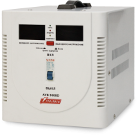 Стабилизатор POWERMAN AVS 5000D, ступенчатый регулятор, цифровые индикаторы уровней напряжения, 5000ВА, 140-260В, максимальный входной ток 24А, клеммная колодка, IP-20, напольный,  280мм х 200мм х 225мм, 8.6 кг./ Stabilizer POWERMAN AVS 5000D, step-type r