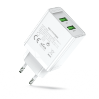 Сетевое З/У Vention на 2 порта USB (A+A) QC 3.0 Белый [FBAW0-EU]