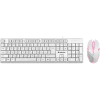 Набор клавиатура+мышь Defender проводной набор Motion C-977 RU,белый,полноразмерный,1.8м [45977]