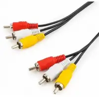 Кабель GoPower 3xRCA (m)-3xRCA (m) 5.0м ПВХ черный в пакете (1/50) [00-00027486]