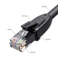 GCR Патч-корд PROF прямой 20.0m, UTP медь кат.6, че, 24 AWG, ethernet high speed 10 Гбит/с, RJ45, T568B, GCR-52589
