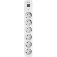 Фильтр-удлинитель PowerCom SP-06W 5.0M, 6 розеток, белый, 16А, 4кВт, 380Дж, защитные шторки, защита от КЗ, перегрузки, ВЧ и импульсных помех, кабель 3x1.5 мм2, ШхГхВ 338.5х50х40.2 мм, вес 0.82 кг. / Surge protector PowerCom SP-06W 5.0M, 6 sockets, white, 