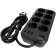 Фильтр-удлинитель PowerCom SP-08 USB03AB 1.8M, 8 розеток, черный, 16А, 4кВт, 175Дж, 3*USB, защитные шторки, защита от КЗ, перегрузки, ВЧ и импульсных помех, кабель 3x1 мм2, ШхГхВ 230х105х45 мм, вес 0.55 кг. / Surge protector PowerCom SP-08 USB03AB 1.8M, 8