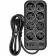 Фильтр-удлинитель PowerCom SP-08 USB03AB 1.8M, 8 розеток, черный, 16А, 4кВт, 175Дж, 3*USB, защитные шторки, защита от КЗ, перегрузки, ВЧ и импульсных помех, кабель 3x1 мм2, ШхГхВ 230х105х45 мм, вес 0.55 кг. / Surge protector PowerCom SP-08 USB03AB 1.8M, 8