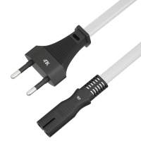 Кабель 4ПХ 2.0m, плоская вилка - C7, белый, черные коннекторы, 2*0,5mm, 4PH-R90372 [4PH-R90372]