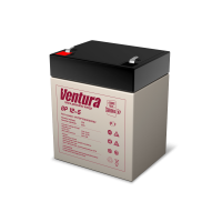 Батарея Ventura серия GP, GP12-5, напряжение  12B, емкость 5Ач (разряд 20 часов), макс. ток заряда 1.5А,  свинцово-кислотная типа AGM,  клеммы  T2, ДШВ  90х70х107мм, вес 1.65кг / Ventura battery GP series, GP12-5, voltage 12V, capacity 5Ah (discharge 20 h