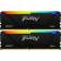 Память оперативная Kingston 16GB 3600MT/s DDR4 CL17 DIMM (Kit of 2) FURY Beast RGB [KF436C17BB2AK2/16]