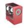 Корпус WIZMAX EM1, Mini-Tower, TG, 1x160mm + 1x120mm LED, 1xUSB-A 3.0 + 2xUSB-A 2.0, mATX, mITX, Woofer Red
