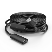 Удлинитель Активный -Vention USB 2.0 AM/AF с усилителем - 20м Черный [CBKBQ]