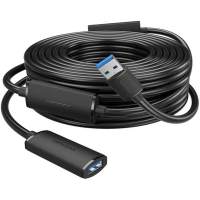 Удлинитель Активный -Vention USB 3.0 AM/AF с усилителем - 10м Черный [CBMBL]