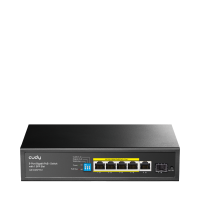 Коммутатор/5-Port 10/100/1000M PoE+ Switch 120W, 4-Port 10/100/1000M PoE+ ports, 120 watts total PoE budget, 60 watts for port #1, 802.3at/af, VLAN mode support for port #1 ~ #4, Extend mode support for port #3 ~ #4, Fanless, ±4KV Surge Protection,Watchdo