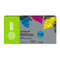 Картридж струйный Cactus CS-F9K15A 728XXL желтый (300мл) для HP DesignJet T730, T830