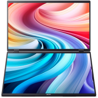 Монитор ACER PD193QEbmiuux 18,5'', Double Portable monitor, UltraThin Black, 16:9, IPS, 1920x1080, 4ms, 250cd, 100Hz, 1xHDMI + 2xType-C(15W) + SPK + Audio Out, Speakers 2Wx2, sync: FreeSync, Vesa:100x100