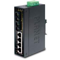 ISW-621TS15 коммутатор для монтажа в DIN рейку/ IP30 Slim Type 4-Port Industrial Ethernet Switch + 2-Port 100Base-FX(15KM) (-40 - 75 C)