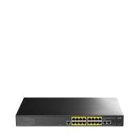Коммутатор/16-Port Layer 2 Managed Gigabit PoE+ Switch with 2 Uplink Gigabit Ports and 2 Gigabit SFP Slots, 200W