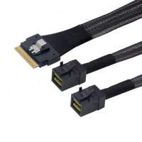 Кабель SAS SFF-8654 8i to 2xHDminiSAS SFF-8643 Cable,0.8m(SAS 4.0) Кабель SAS SFF-8654 8i to 2xHDminiSAS SFF-8643 Cable,0.8m(SAS 4.0)