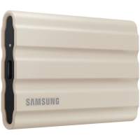 Внешний диск Samsung External SSD T7 Shield, 1TB, Type C-to-C/A, USB 3.2 Gen2, R/W 1050/1000MB/s, IP65, 88x59x13mm, 98g, Beige (12 мес.)
