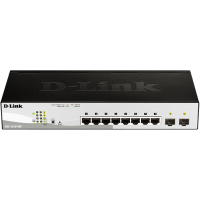 Настраиваемый L2 PoE-коммутатор, 8x1000Base-T PoE, 2х1000Base-X SFP, PoE-бюджет 65 Вт, упрощенный интерфейс CLI