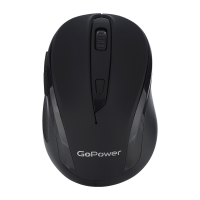 Мышь беспроводная GoPower GPM03 классическая USB бесшумная Soft-Touch черный (1/100)