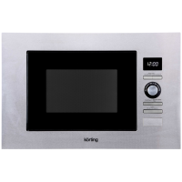 Встраиваемая микроволновая печь/ 38.8х59.4х34.5 см, 20 л, 900 Вт, гриль: 1000 Вт, электронное управление, LED дисплей, 8 автопрограмм, нержавеющая сталь