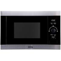 Встраиваемая микроволновая печь/ 38.8х59.4х37.4 см, 25 л, 900 Вт, гриль: 1000 Вт, электронное управление, LED дисплей, 8 автопрограмм, нержавеющая сталь+черное стекло