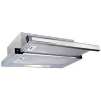 Встраиваемая вытяжка/ Встраиваемая с выдвижным экраном, ширина 60 см, 2 режима, клавишное управление, 600 м3/ч., алюминиевые жировые фильтры, 2 лампы освещения по 40Вт, ур.шума 56 дб, панель - нерж сталь+белое стекло