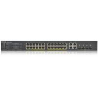 Коммутатор/ ZYXEL GS1920-24HPv2 Hybrid Smart switch PoE+ ZYXEL Nebula Flex, 24xGE PoE+, 4xCombo (SFP/RJ-45), budget PoE 375W, Standalone / cloud management