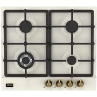 Встраиваемая варочная панель/ Встраиваемая варочная панель Korting HG 661 CTGB Газ, 60 см, ретро, WOK-конфорка, слоновая кость