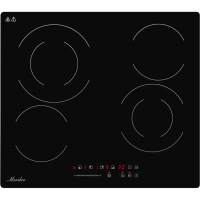 Встраиваемая варочная панель/ Электрическая встриваемая варочная панель Korting MHE 6022 Независимая, Цвет: Чёрный, 59х52х5.2см; Тип управления: Сенсорное, конфорок - 4шт.