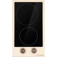 Электрическая варочная панель/ Электрическая варочная панель EEHE.32VCBGB.R Электрическая варочная панель MAUNFELD EEHE.32VCBGB.R, Hi-Light, механическое управление, 2 конфорки, мощность конфорок 1200, 1700 Вт, автоматическое выключение, цвет бежевый/брон