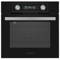 Шкаф духовой электрический MAUNFELD/ 59.5х59х52.5 см, 6 режимов, таймер, гриль, утапливаемые переключатели, 3 стекла, переключатели серебристые, черный