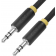 Кабель Greenconnect аудио 1.0m jack 3,5mm/jack 3,5mm, нейлон,  черный, желтая окантовка, ультрагибкий, 28 AWG, M/M, Premium GCR-AVC8114-1.0m, экран, стерео [GCR-AVC8114-1.0m]
