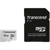 Карта памяти Transcend 16GB microSDHC Class 10 UHS-I U1 R95, W45MB/s with SD adapter [TS16GUSD300S-A]