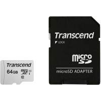 Карта памяти Transcend 64GB microSDXC Class 10 UHS-I U1 R95, W45MB/s with SD adapter [TS64GUSD300S-A]