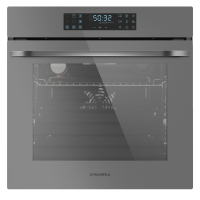 Шкаф духовой электрический MAUNFELD/ Шкаф духовой электрический, 76 л, 595х595х615 мм, управление сенсорное, гриль,11 режимов, конвекция, тип очистки гидролизная, телескоп, цвет серый