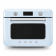 Мини-печь Smeg, поворотные переключатели, LCD дисплей, 10 функций приготовления, пар, таймер, акустический сигнал, галогенная подсветка, 3 стекла в дверце, электронный контроль температуры, объем 30 л, стиль 50-ч годов, цвет пастельный голубой