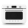 Мини-печь Smeg, поворотные переключатели, LCD дисплей, 10 функций приготовления, пар, таймер, акустический сигнал, галогенная подсветка, 3 стекла в дверце, электронный контроль температуры, объем 30 л, стиль 50-ч годов, цвет белый
