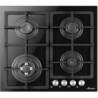 Варочная поверхность MONSHER/ Варочная поверхность MONSHER MGG 61 Noir  High-Tech, газ, 60 см, газ-контроль, автоматический электроподжиг, чугунные решетки, форсунки под сжиженый газ, поворотные переключатели, цвет черный Варочная поверхность MONSHER/ Варочная поверхность MONSHER MGG 61 Noir  High-Tech, газ, 60 см, газ-контроль, автоматический электроподжиг, чугунные решетки, форсунки под сжиженый газ, поворотные переключатели, цвет черный