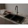 Кухонная мойка RIVELATO/ Кухонная мойка RIVELATO X-90D nero AXEL 90D  2-чаши 870*520мм, монтаж: врезной, материал: кварц, цвет: черный