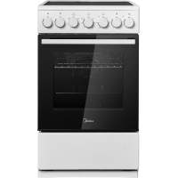 Электрическая плита Midea MFO-M4E20T6E(WH)  отдельностоящая, электрическая варочная панель, 4 конфорки, механический таймер (120 мин), объем дух. шкафа 59 л, 6 режимов нагрева, цвет белый Электрическая плита Midea MFO-M4E20T6E(WH)  отдельностоящая, электрическая варочная панель, 4 конфорки, механический таймер (120 мин), объем дух. шкафа 59 л, 6 режимов нагрева, цвет белый