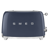 Тостер SMEG Тостер SMEG, Стиль 50-х г.г, 2 ломтика, корпус из нержавеющей стали, 6 уровней поджаривания, подогрев, размораживание, цвет  темно-синий
