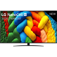 Телевизор ЖК 75'' LG/ Телевизор ЖК 75'' LG75NANO81A6A.ARUG  Ultra HD, Nano Color, Smart TV, WebOS, Wi-Fi, DVB-T2/C/S2, MR, 60Hz Native, 2.0ch (20W), 2 HDMI, 2 USB, 1 Pole, Charcoal Black, 2025