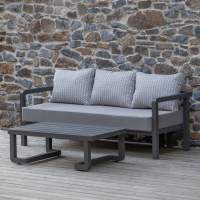 Набор садовой мебели AMALFI / 2 предмета: диван, стол / каркас алюминий LAVA, водонепр. ткань Stone