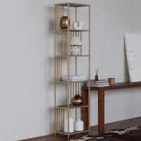 Стеллаж SOHO MINI, металлический каркас, полки тонированное стекло