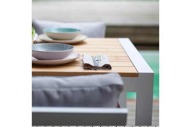 Набор садовый обеденный SANTORINI / 5 предметов: стол 150*87 и 4 стула / каркас алюминий цвет белый-3