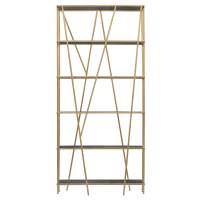 Стеллаж EVA, золотой каркас сталь, полки керамика