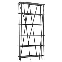 Стеллаж EVA, каркас сталь, полки тонированное стекло